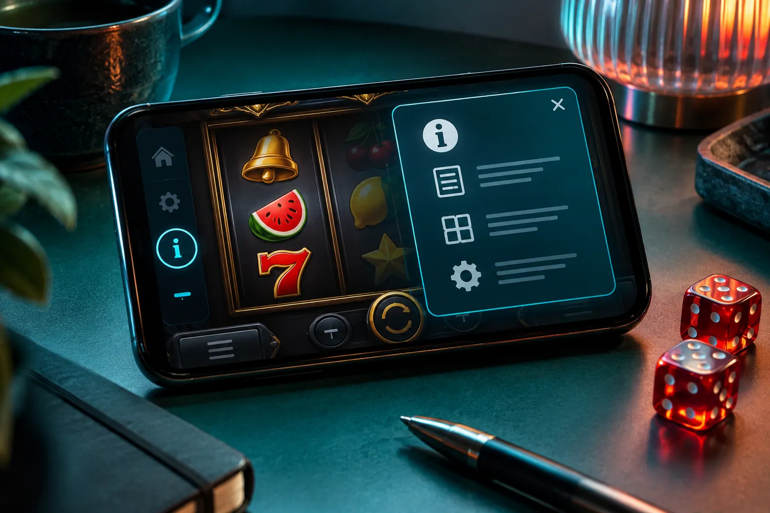 Slot ekranındaki bilgi simgesi neyi açar? konusunu anlatan özgün görsel